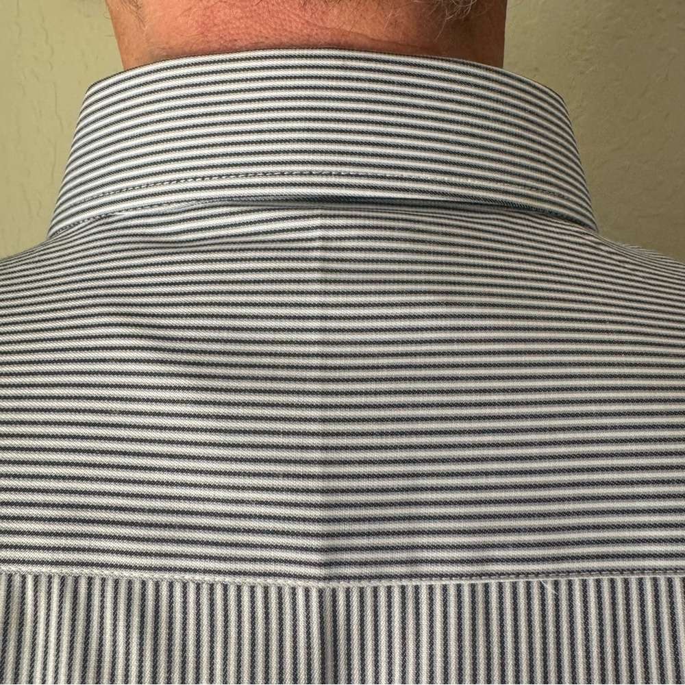 New PAUL SMITH London Short Sleeve Button Up Shirt Charcoal Grey White Stripes - Picture 13 of 16